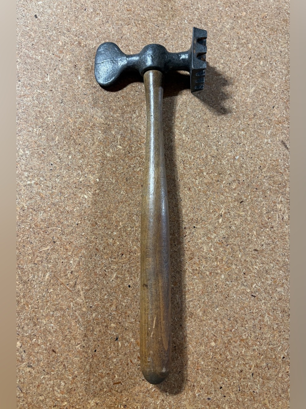 Vintage Meat Poultry Tenderizer Cast Iron Hatchet Wooden Handle Primitive